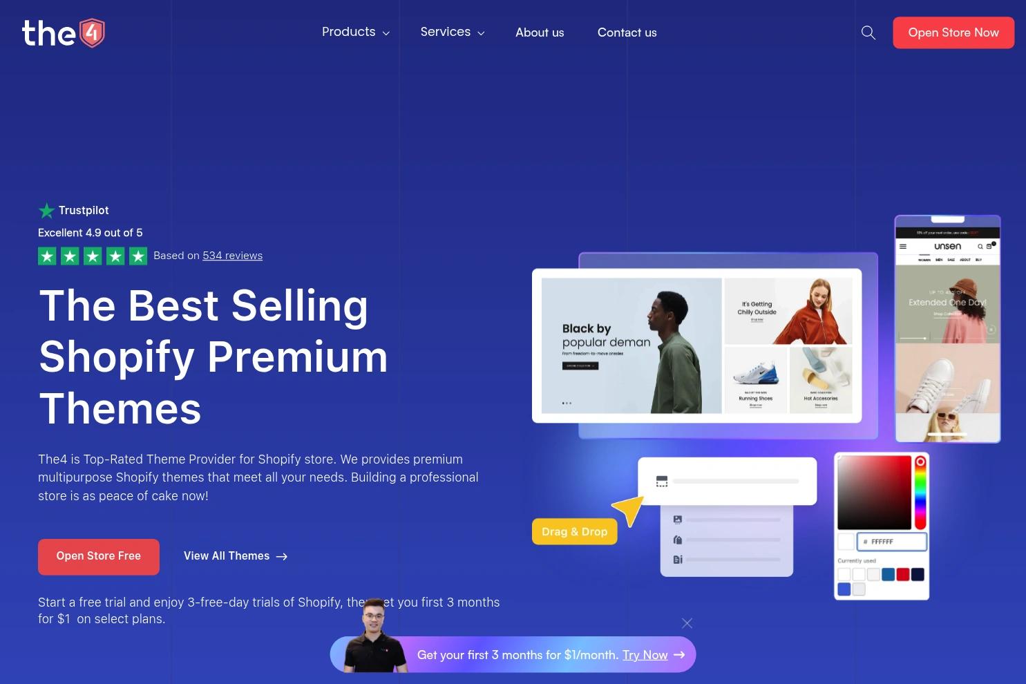 The4 website screenshot