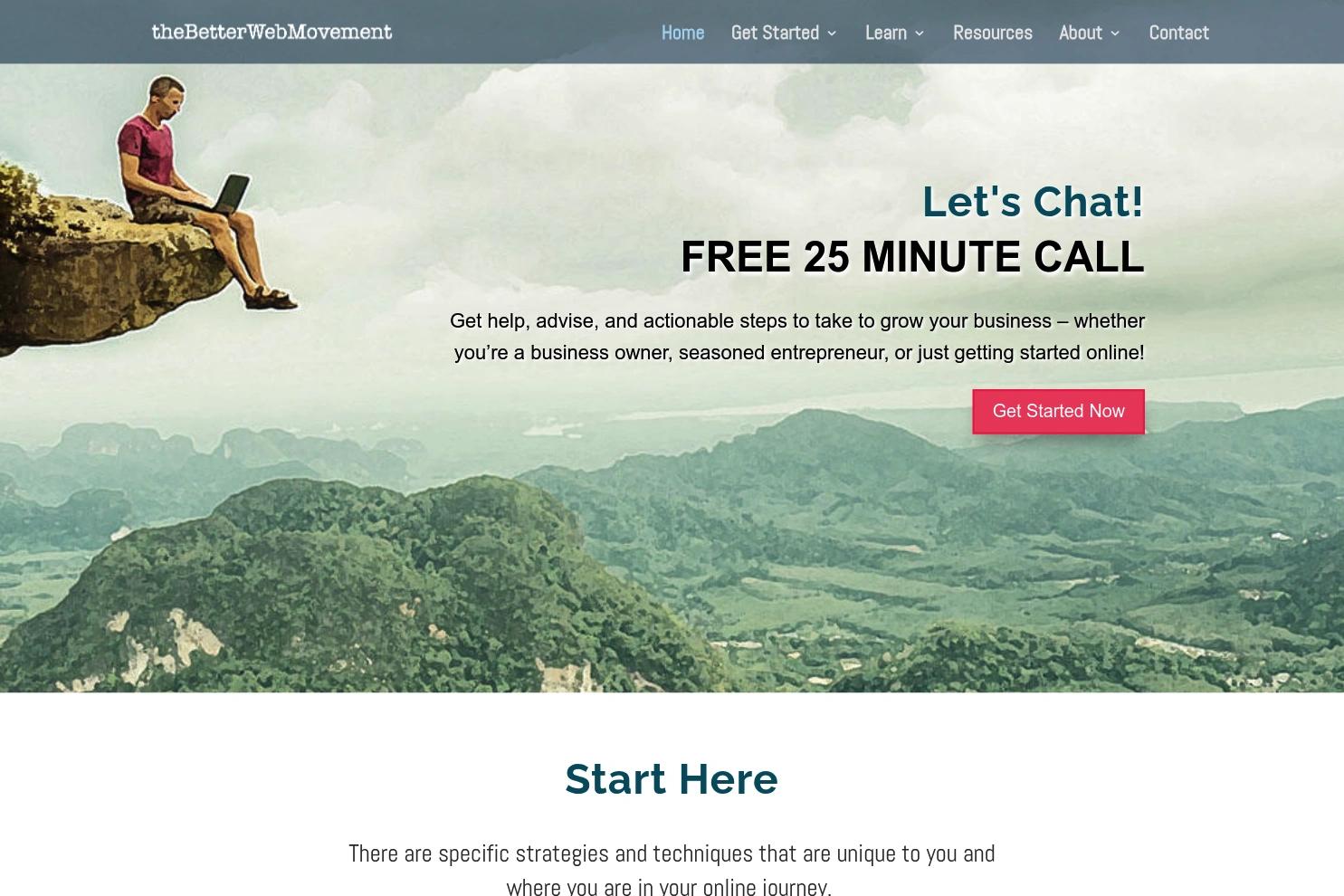 The Better Web Movement website screenshot