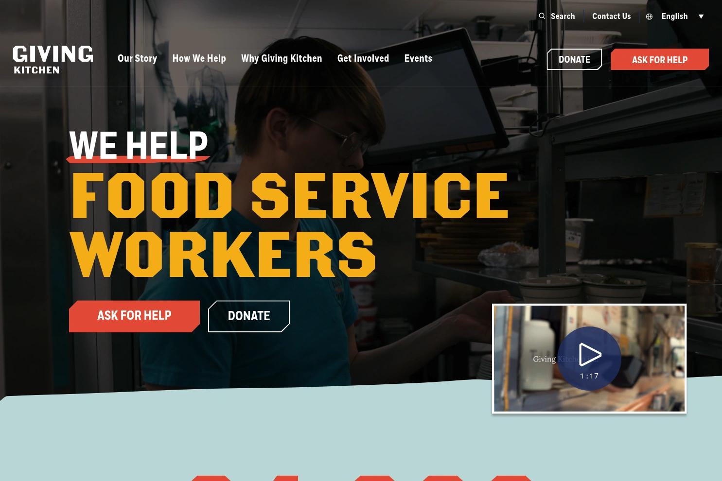 Giving Kitchen website screenshot