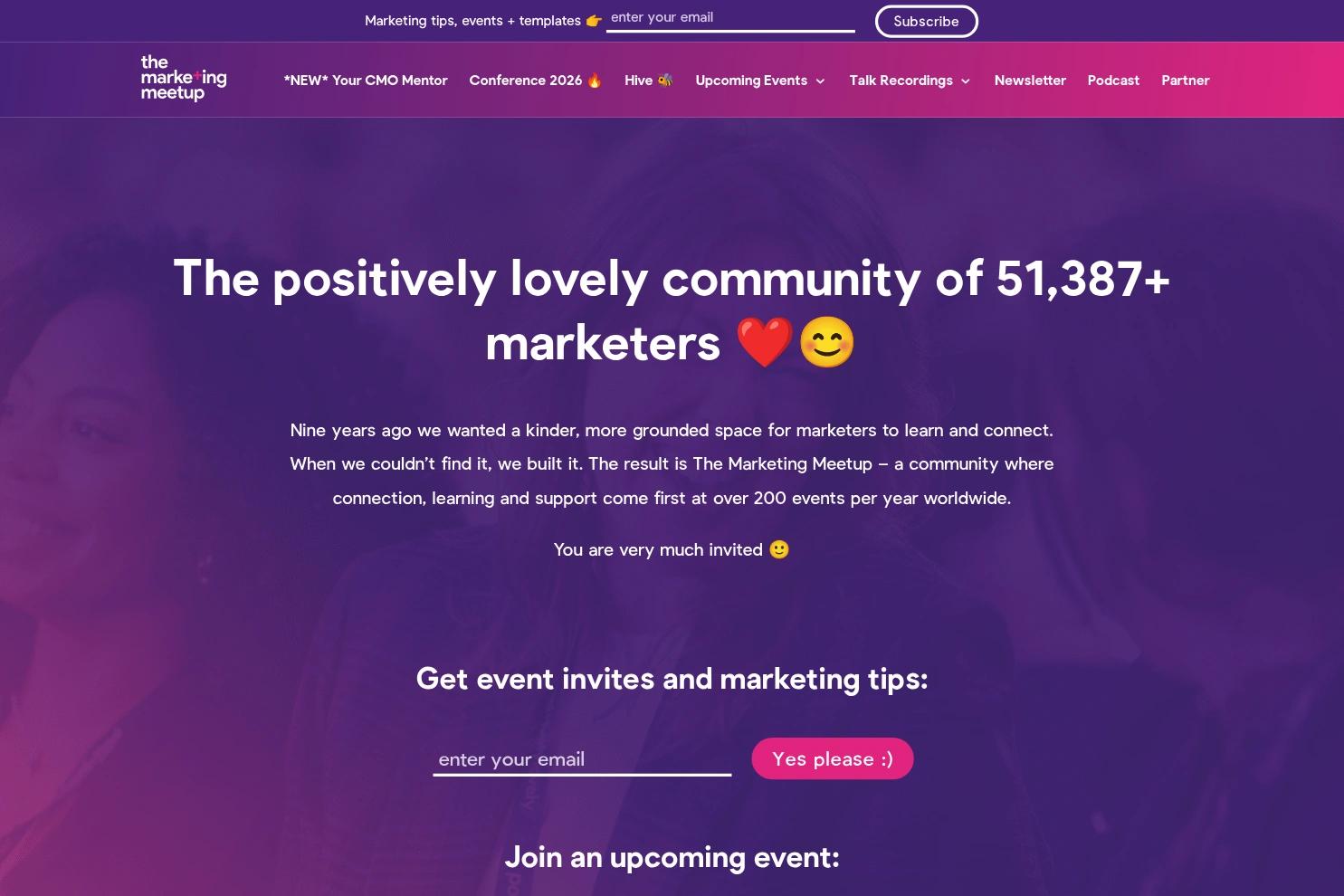 The Marketing Meetup website screenshot
