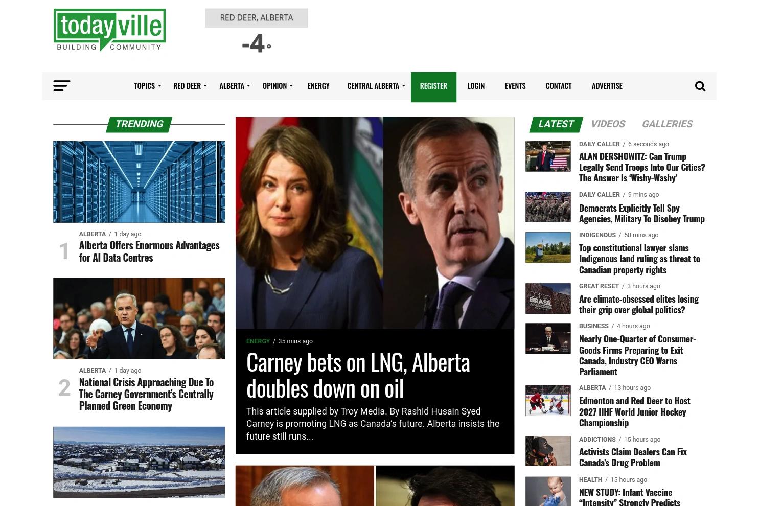 Todayville website screenshot