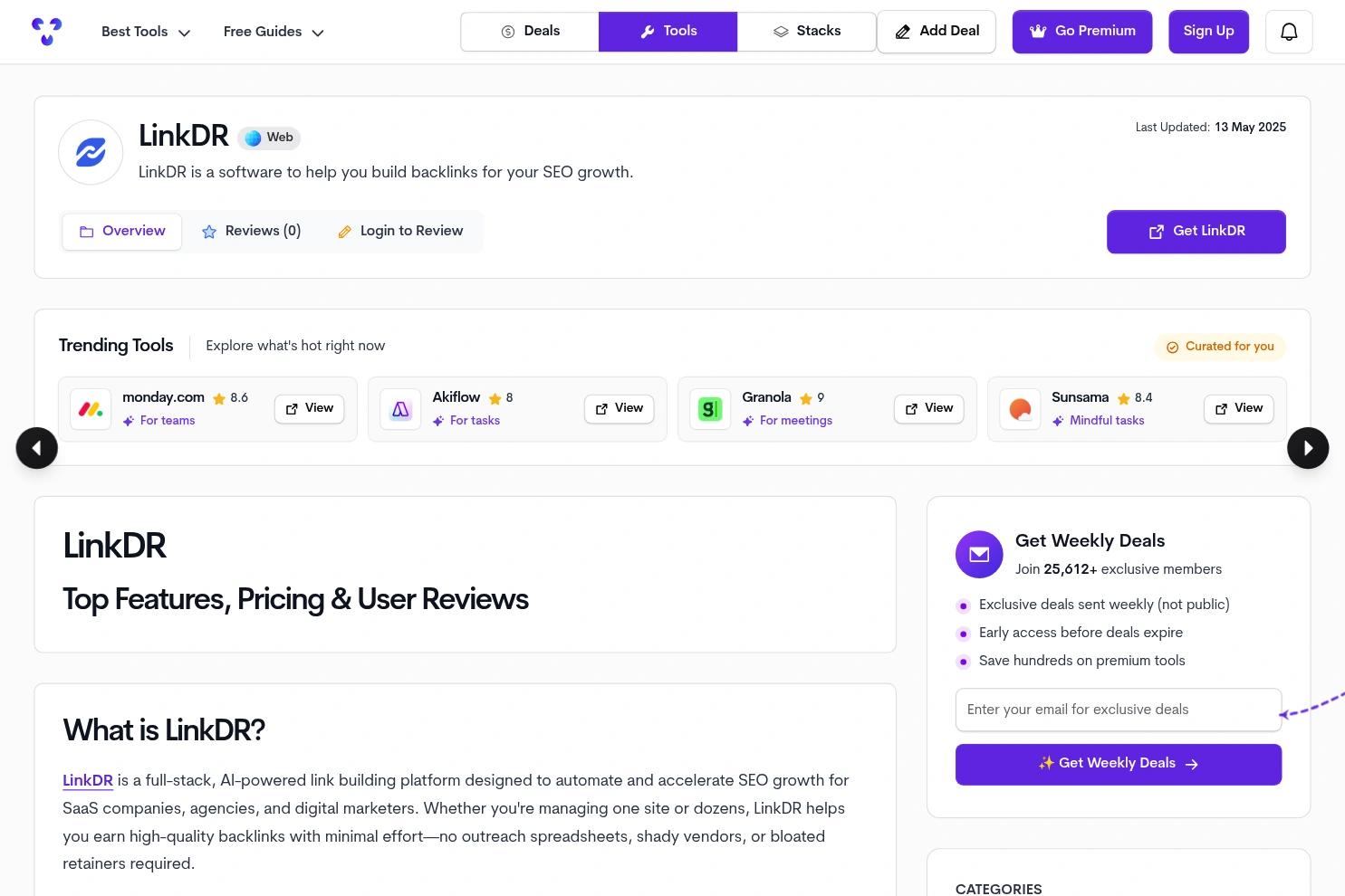 Tool Finder website screenshot