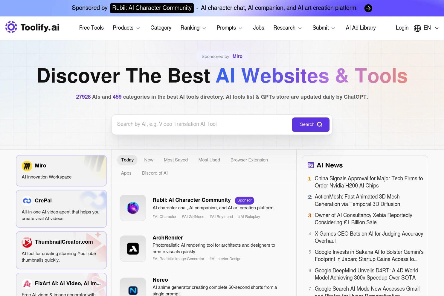 Toolify website screenshot