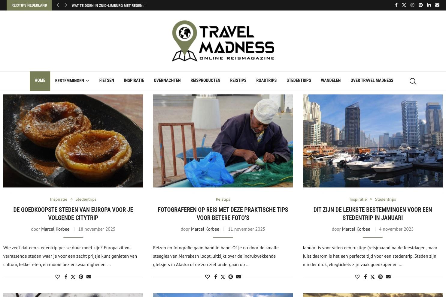 Travel Madness website screenshot