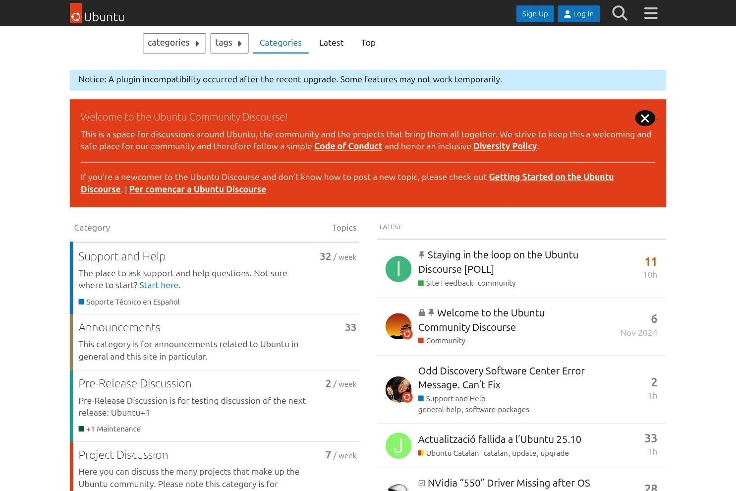 Ubuntu Forums website screenshot
