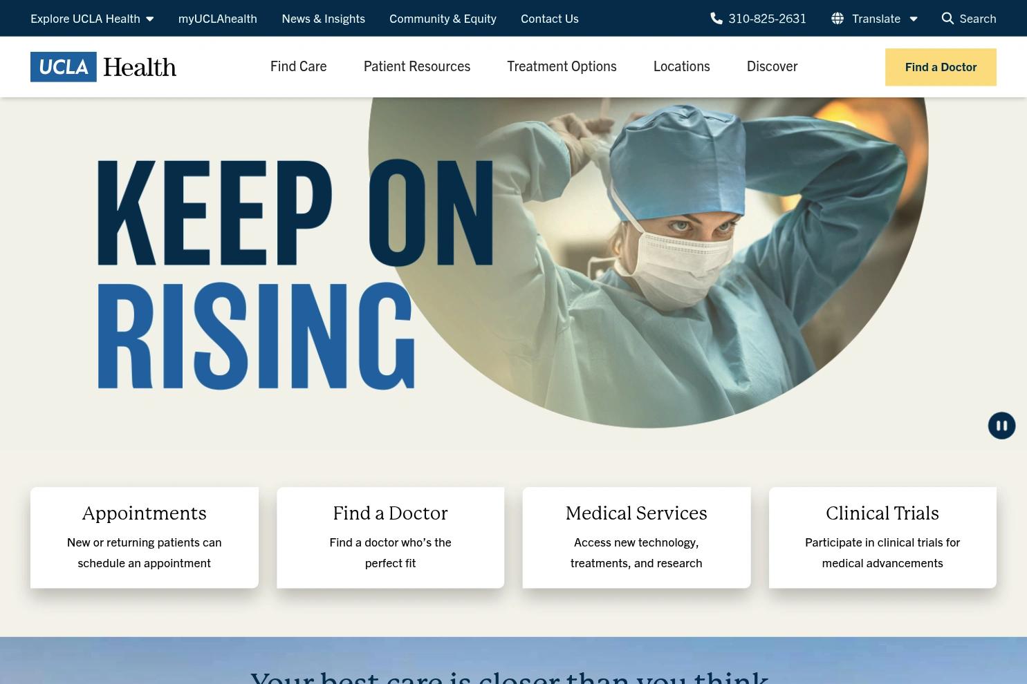 UCLA Health website screenshot