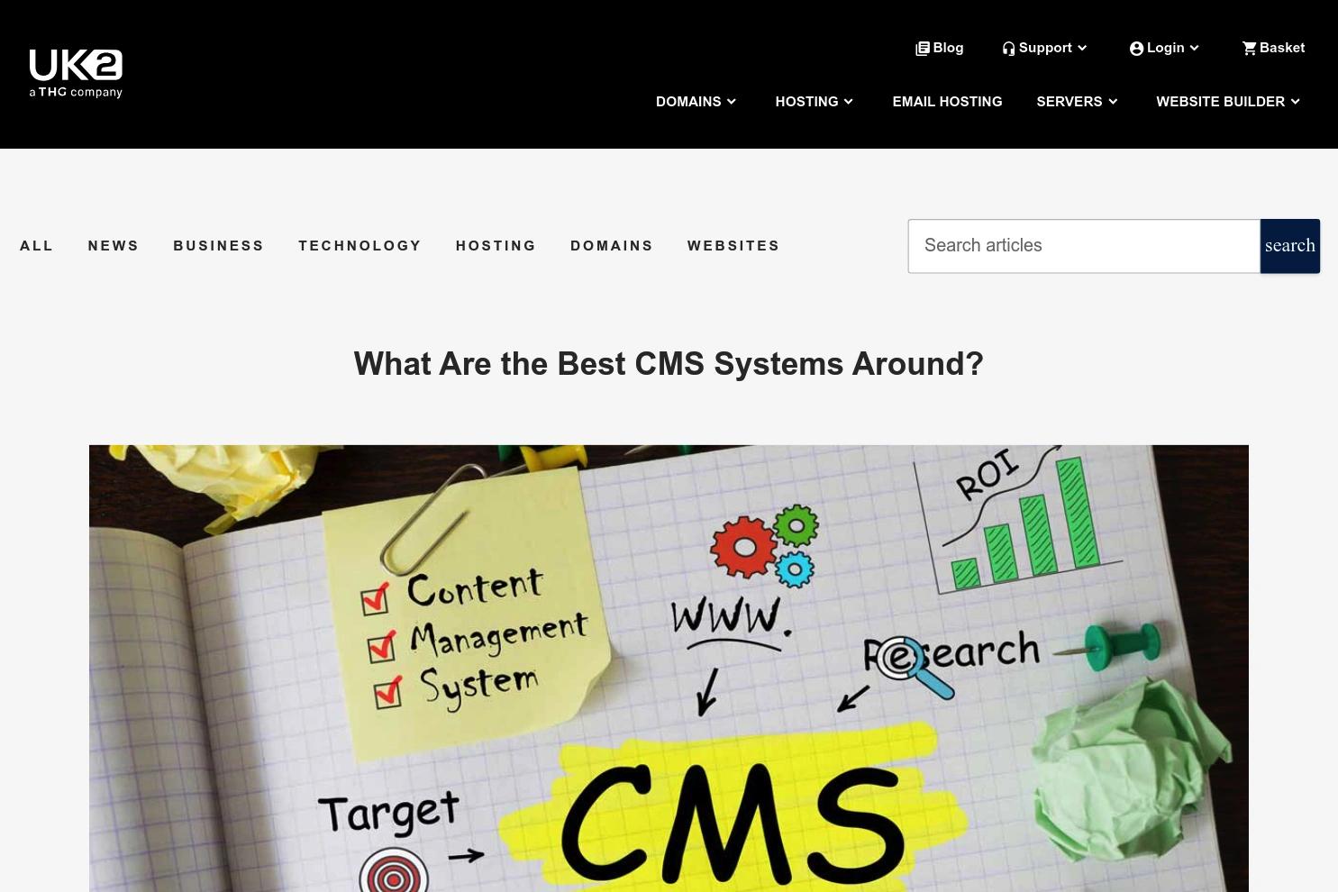 UK2 website screenshot