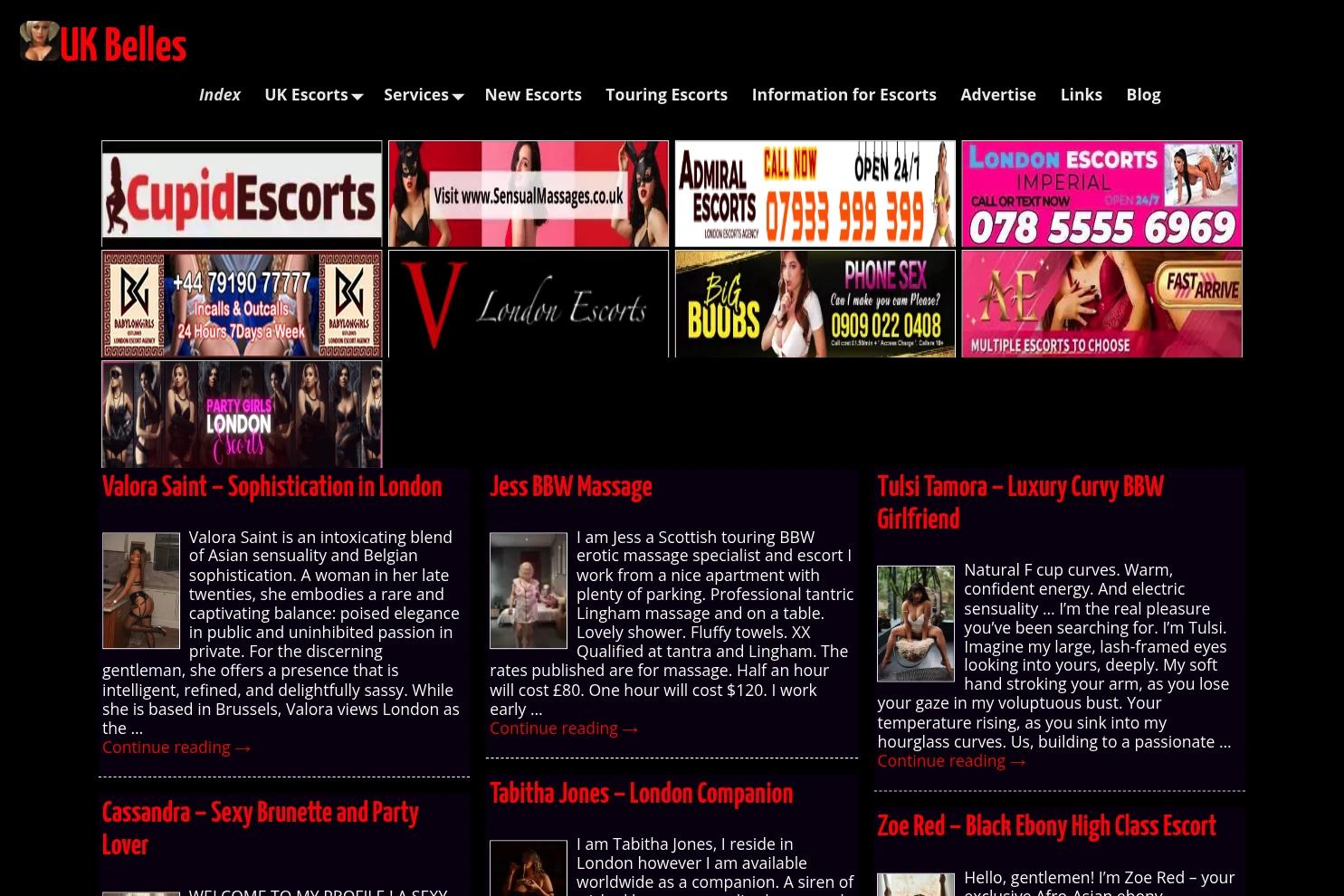 UKBelles Directory website screenshot
