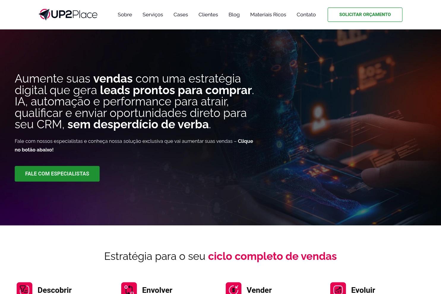 UP2Place Digital website screenshot