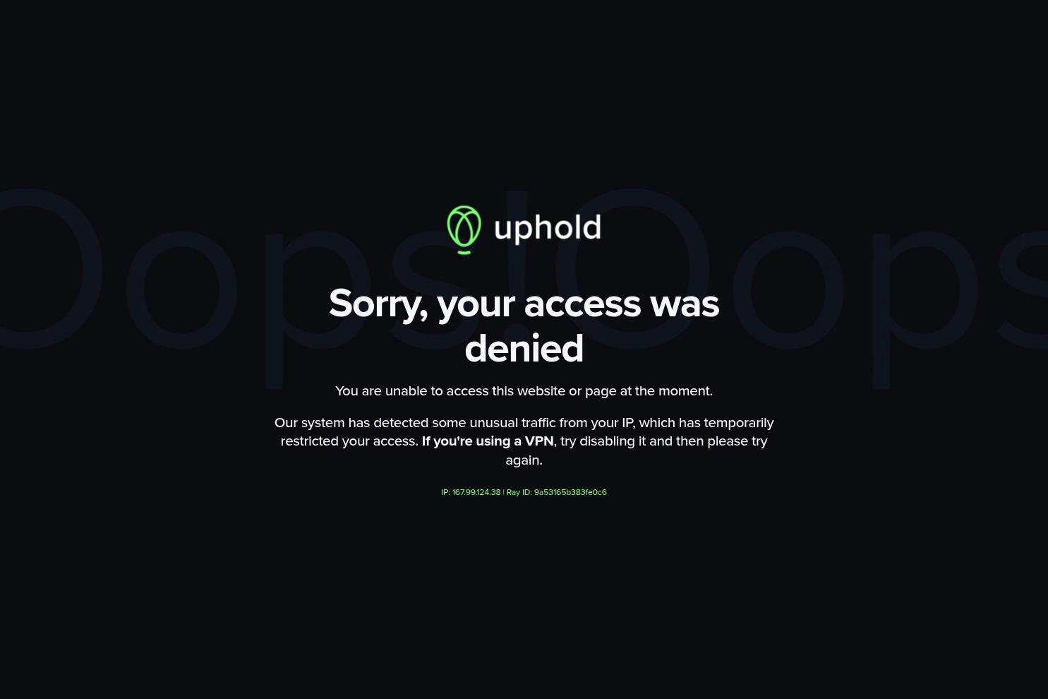 Uphold website screenshot