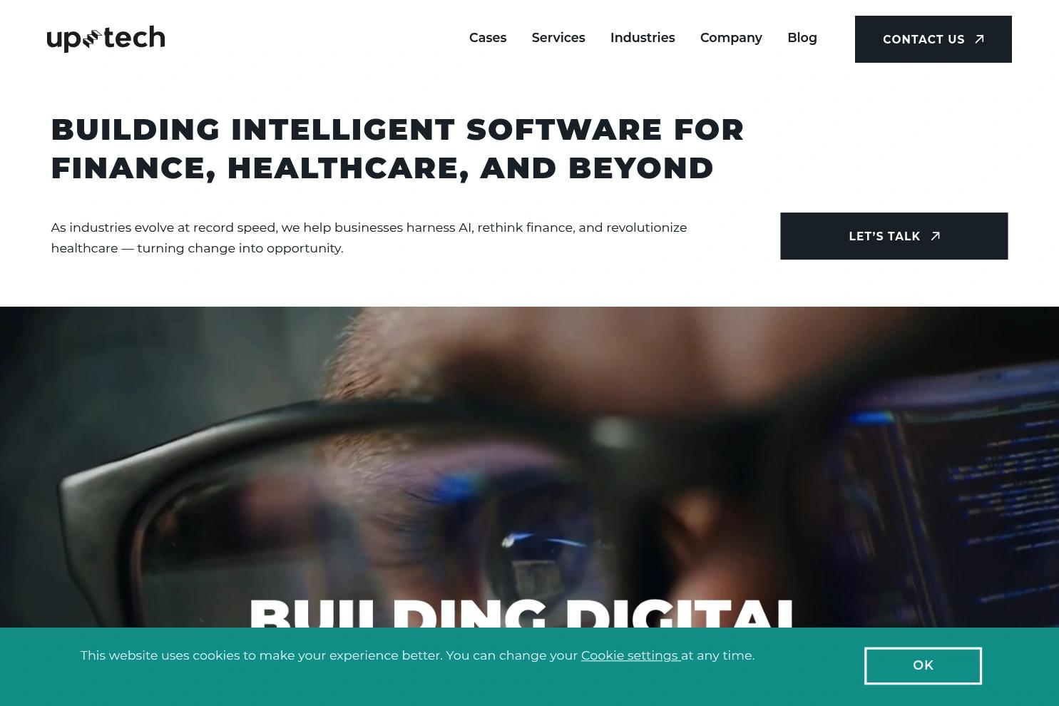 Uptech website screenshot