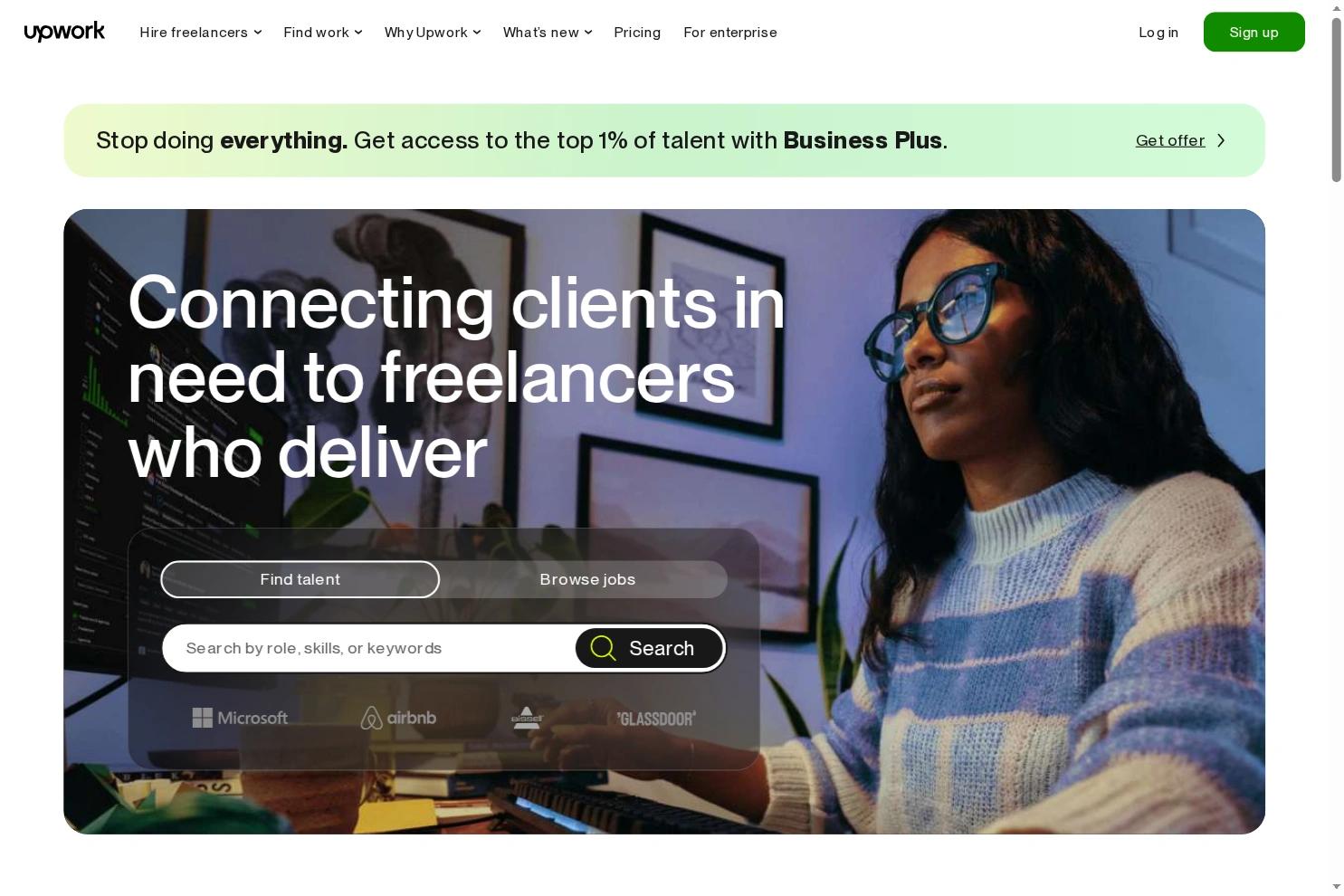 Upwork website screenshot