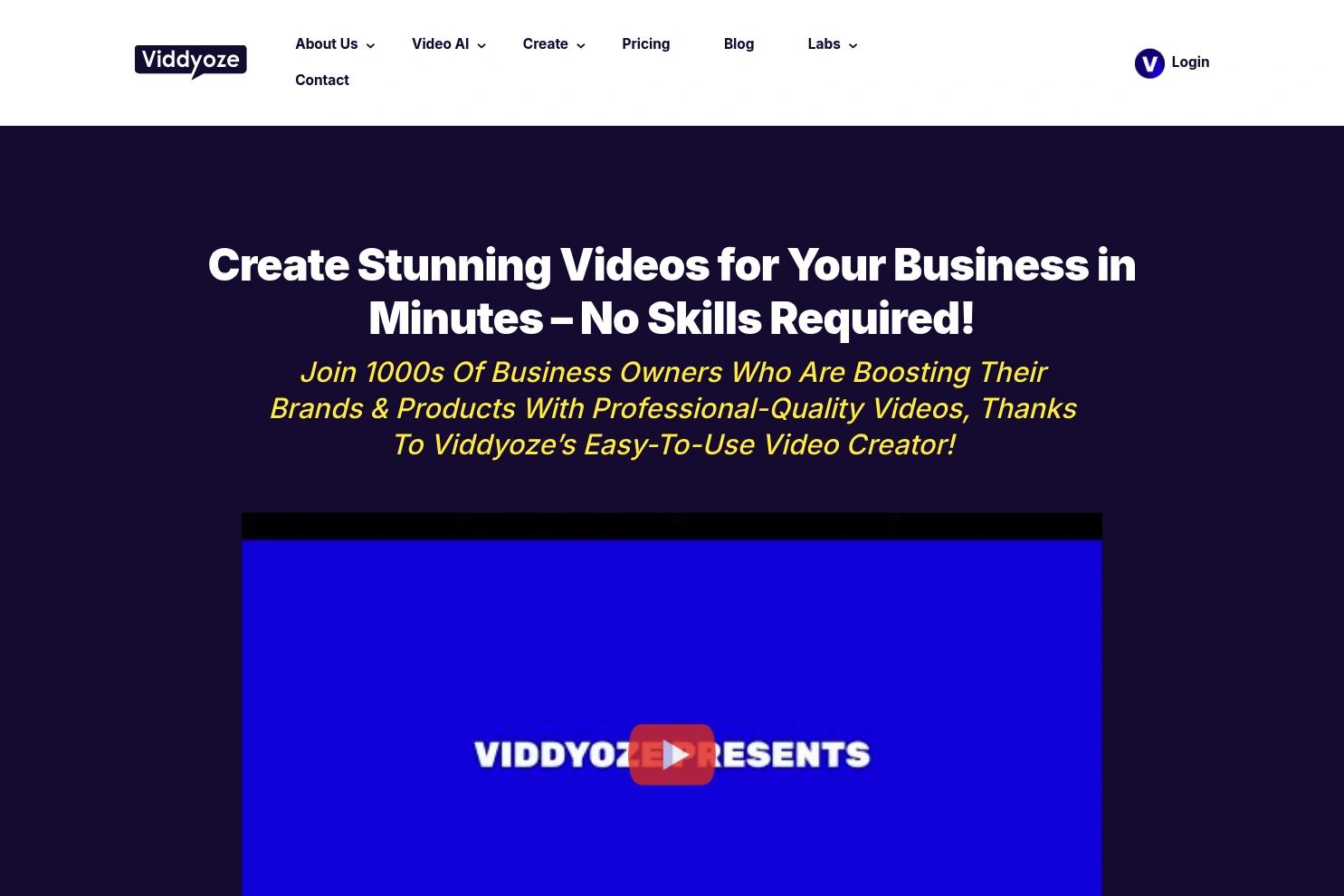 Viddyoze website screenshot