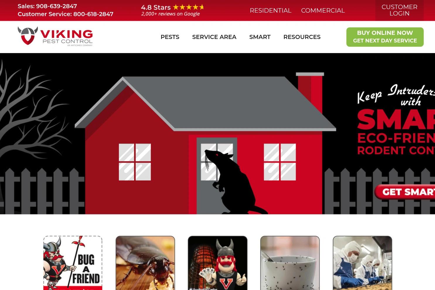Viking Pest Control website screenshot