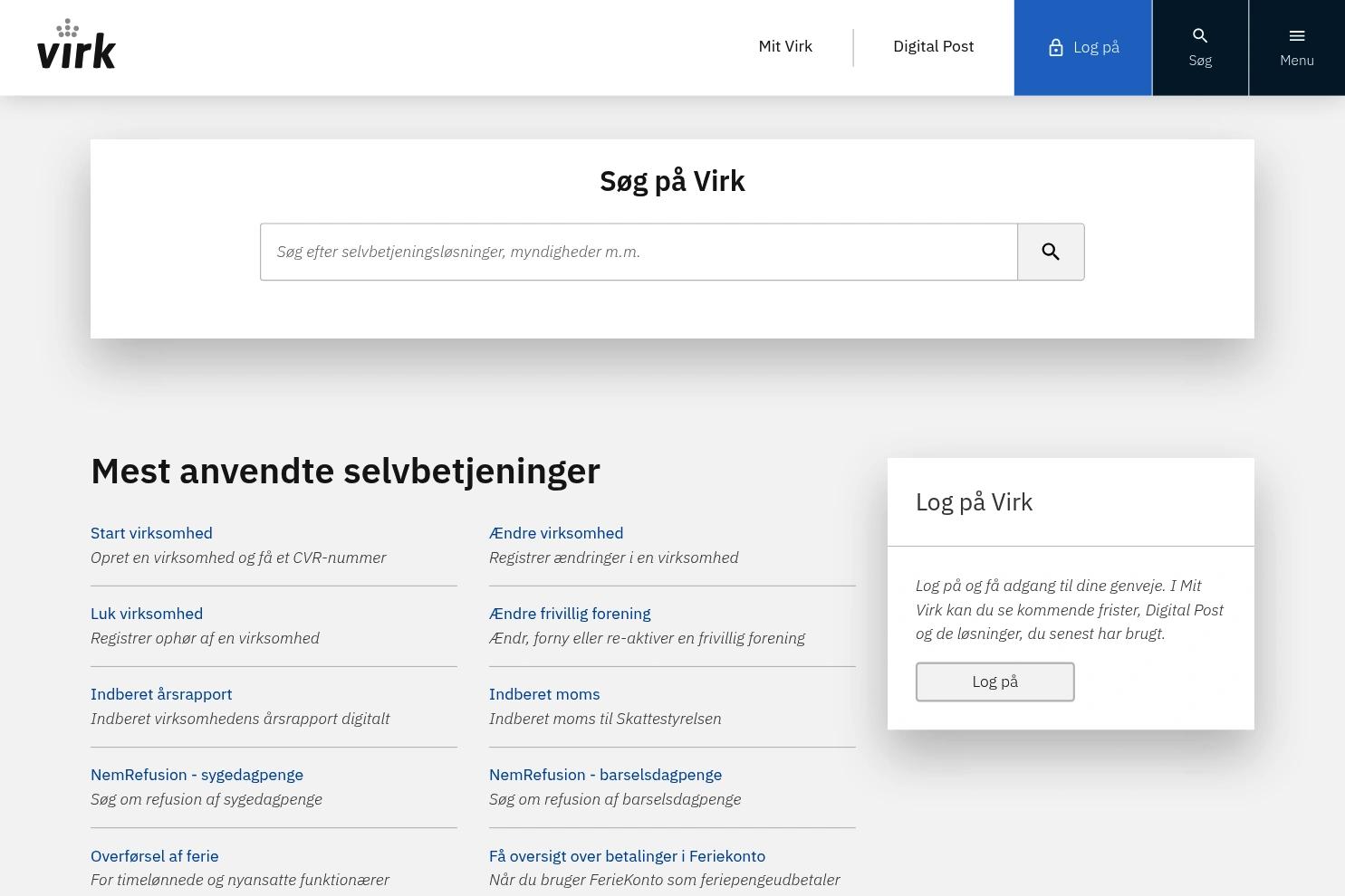 Virk website screenshot