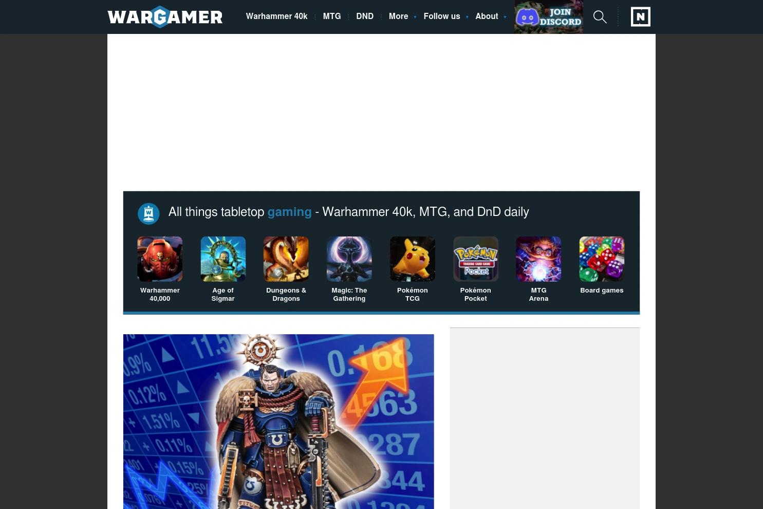 Wargamer website screenshot