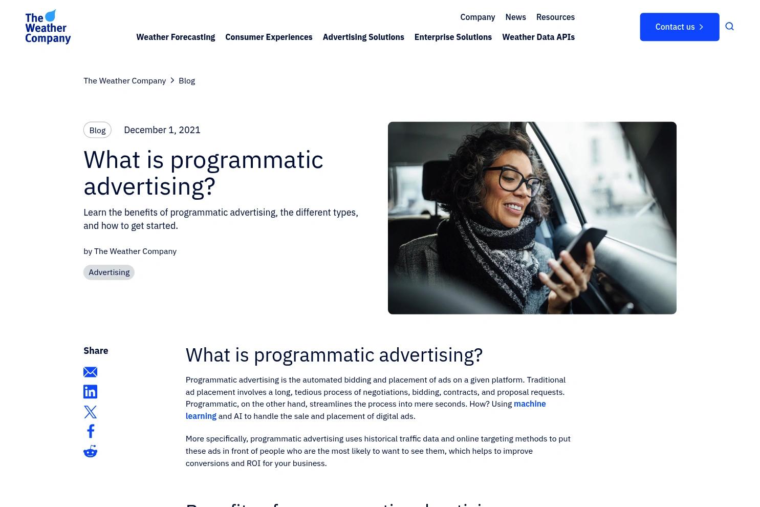 The Weather Company website screenshot