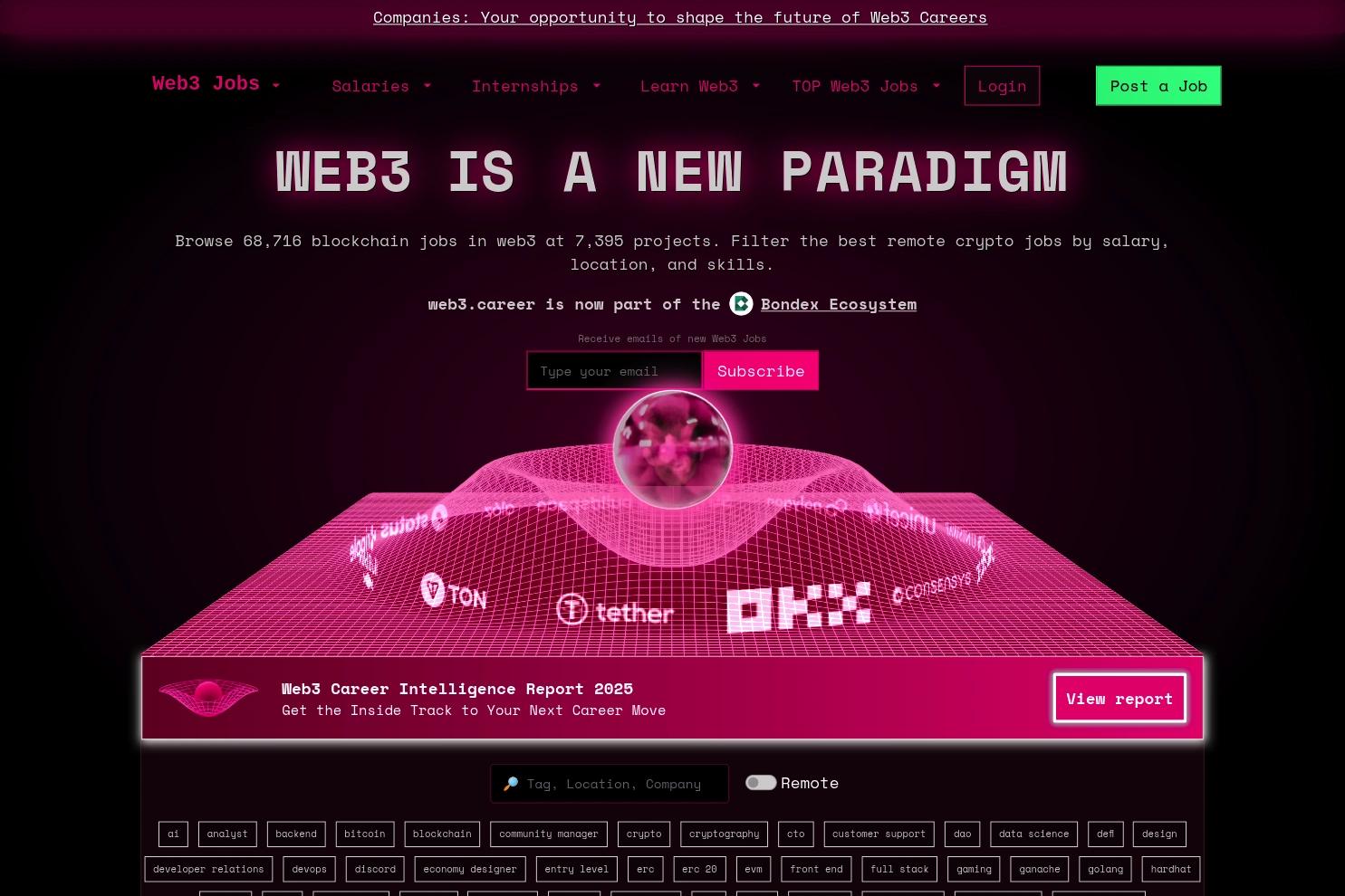 Web3 Jobs website screenshot