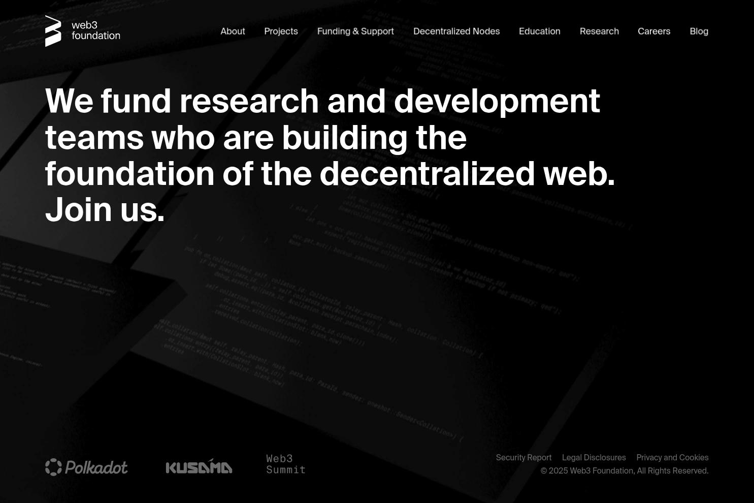 Web3 Foundation website screenshot