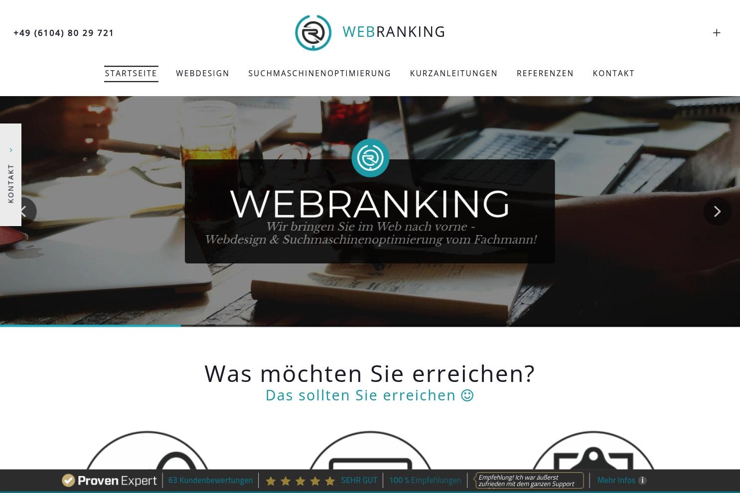 Webranking website screenshot