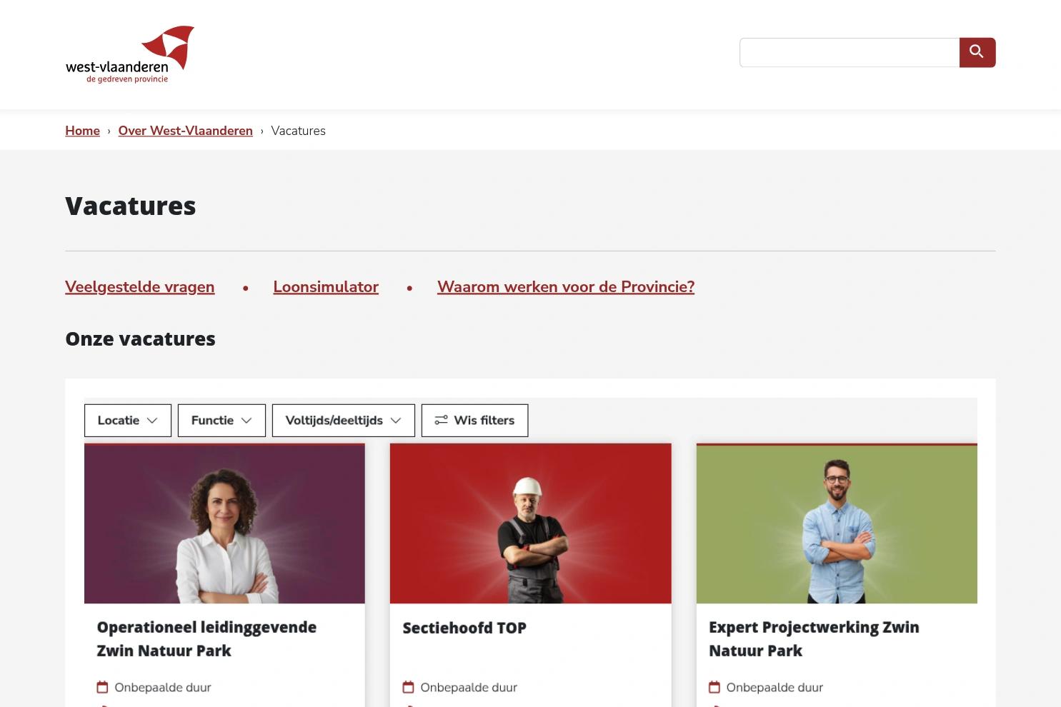 west-vlaanderen.be website screenshot