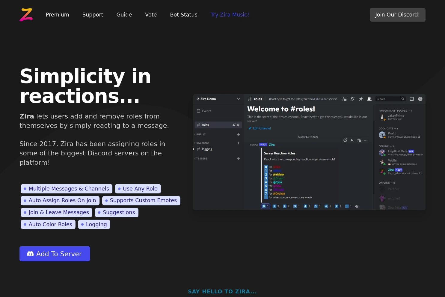 Zira website screenshot