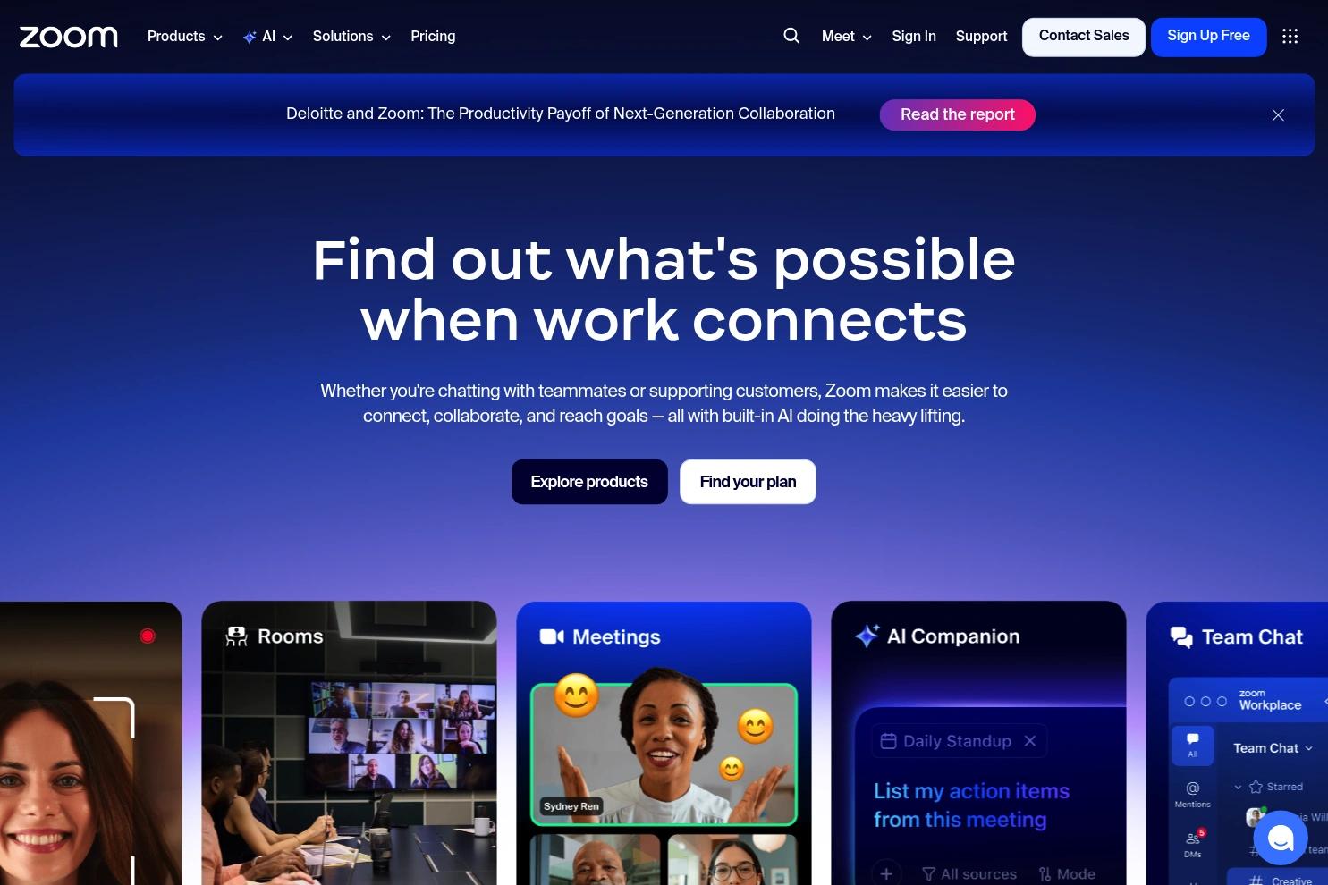 Zoom website screenshot