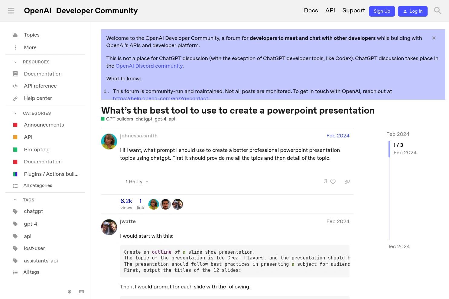 OpenAI Developer Community
