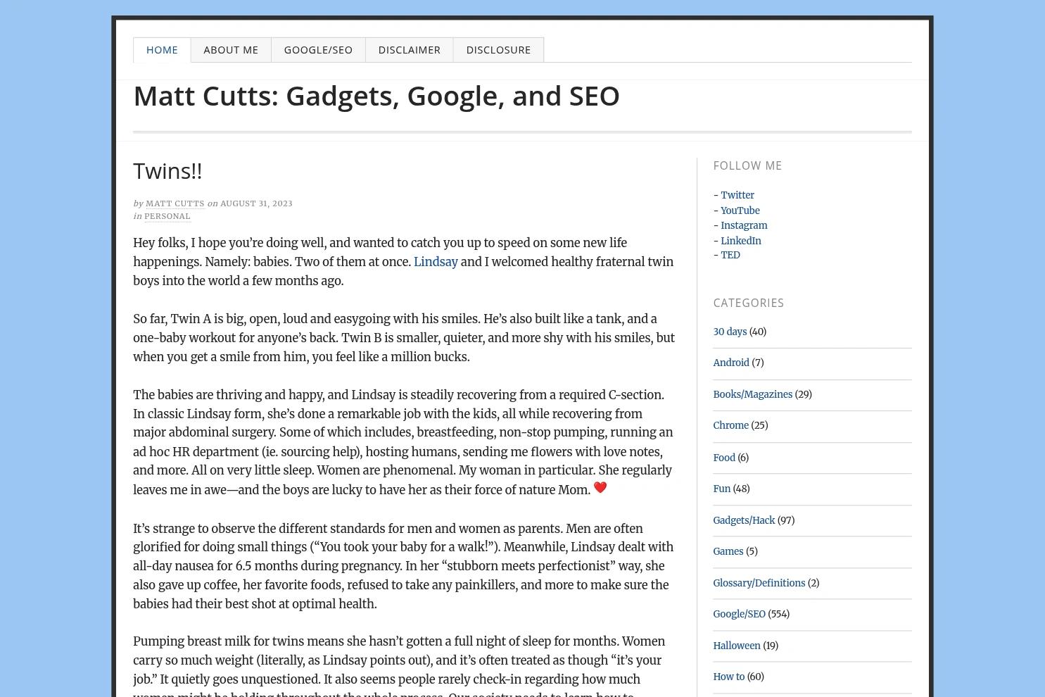 Matt Cutts Blog