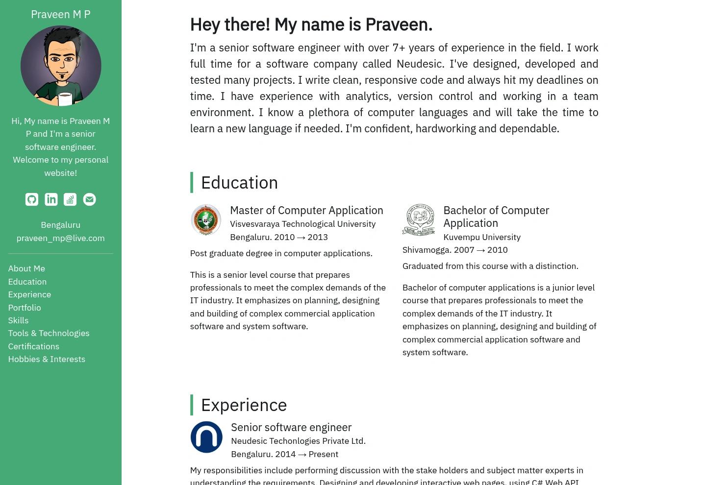 Praveen MP's Portfolio